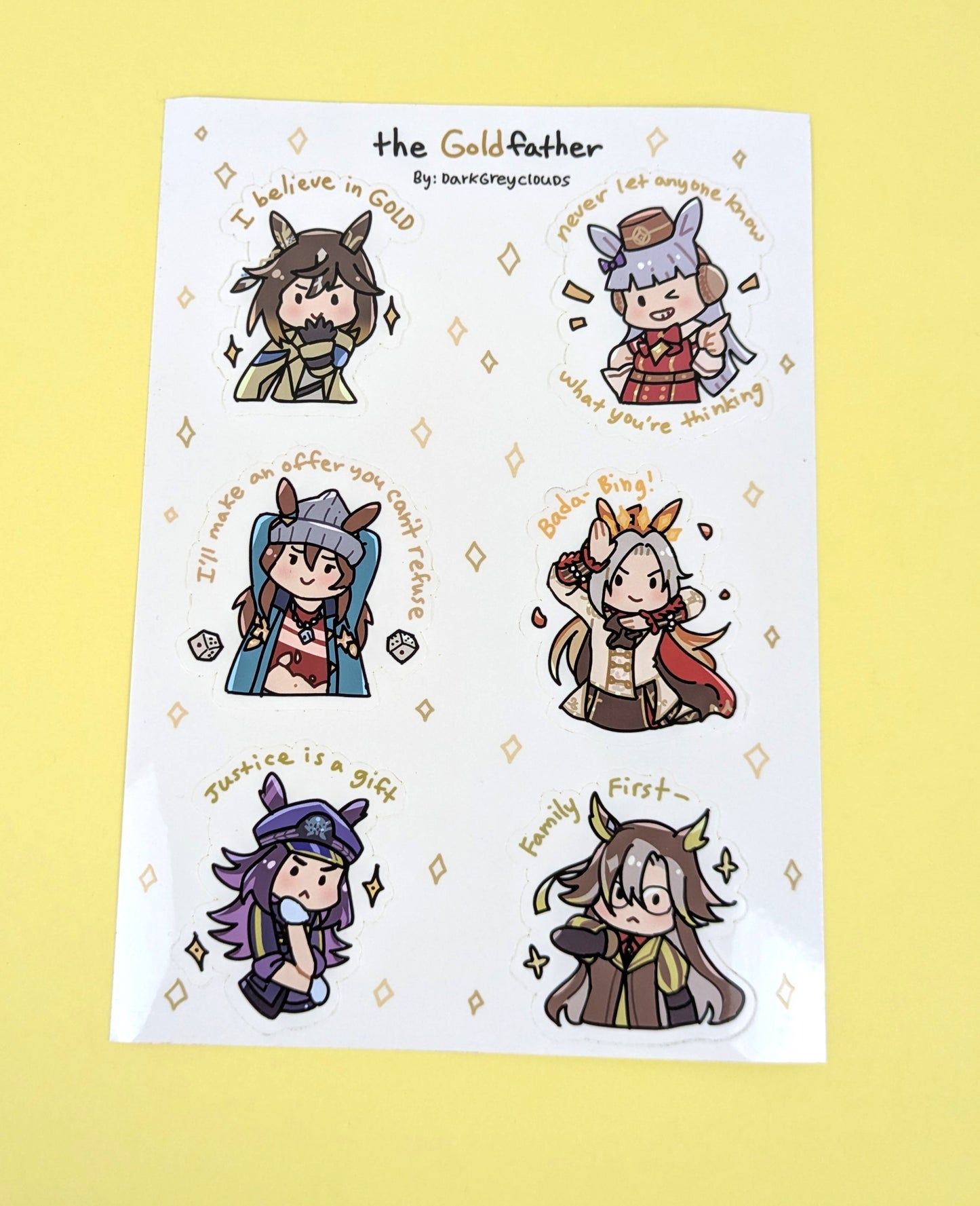 Uma Musume Goldfather Sticker Sheet