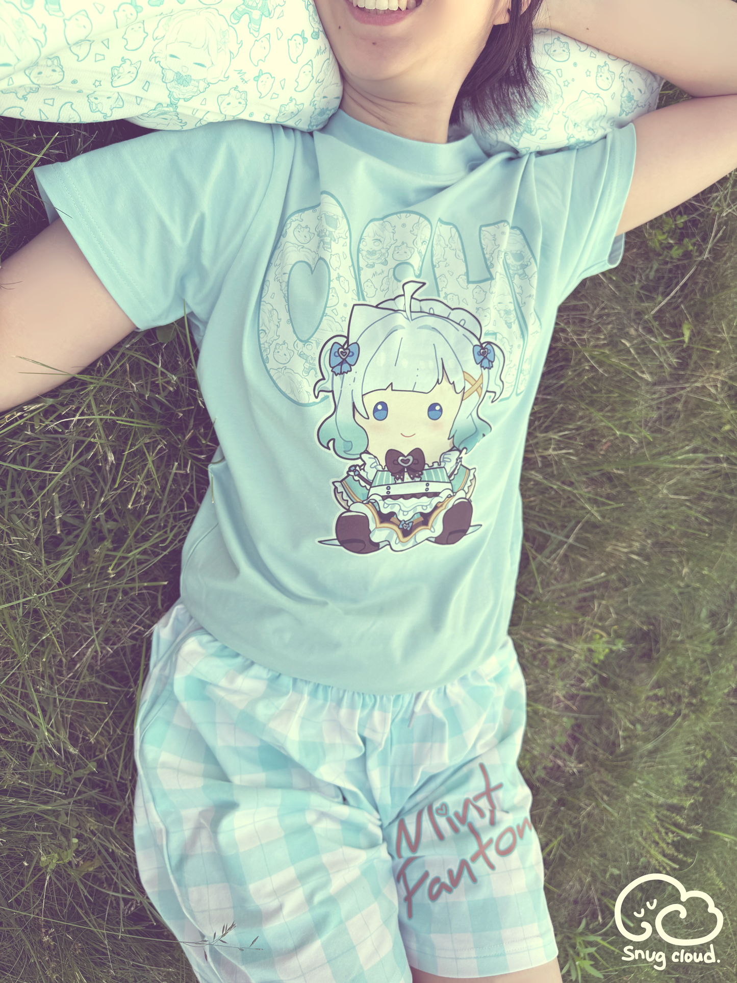 Oshi Pajamas (Mint Fantome). Pajamas Pillowcase Combo
