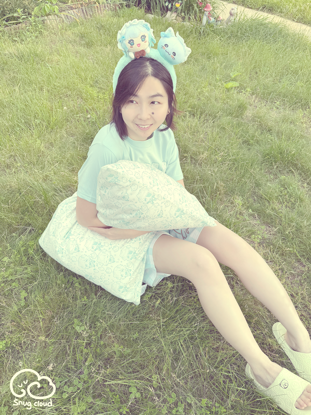Oshi Pajamas (Mint Fantome). Pajamas Pillowcase Combo
